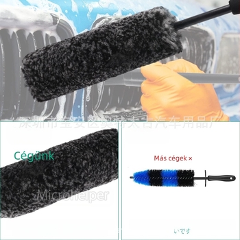 7 darabos kerékagy kefekészlet gyapjú rostokkal az autó réséinek tisztításához (PP + rost + EVA)