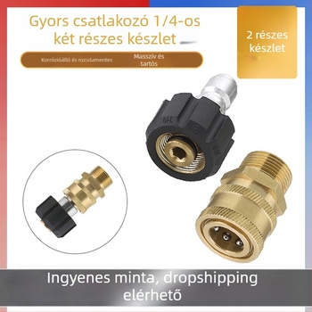 Nagynyomású vízpisztoly tömlőcsatlakozó készlet, sárgaréz csatlakozók, adapter készlet, két részes