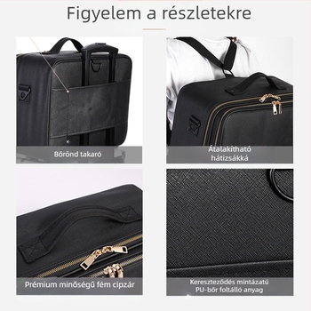 Könnyen hordozható nagy kapacitású kozmetikai táska professzionális sminkmestereknek, multifunkcionális tároló a sminkhez, körömhöz és tetováláshoz, cipzár, PU anyag, tömeg 2 kg, bővítő réteg