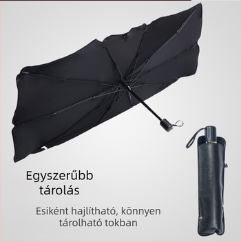 Autó első szélvédőjére szóló napellenző — univerzális illeszkedés, napvédelem, hőszigetelés, belső védelem