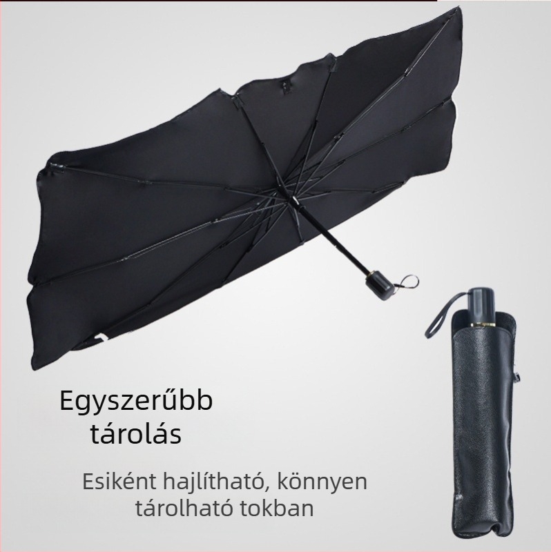 Autó első szélvédőjére szóló napellenző — univerzális illeszkedés, napvédelem, hőszigetelés, belső védelem