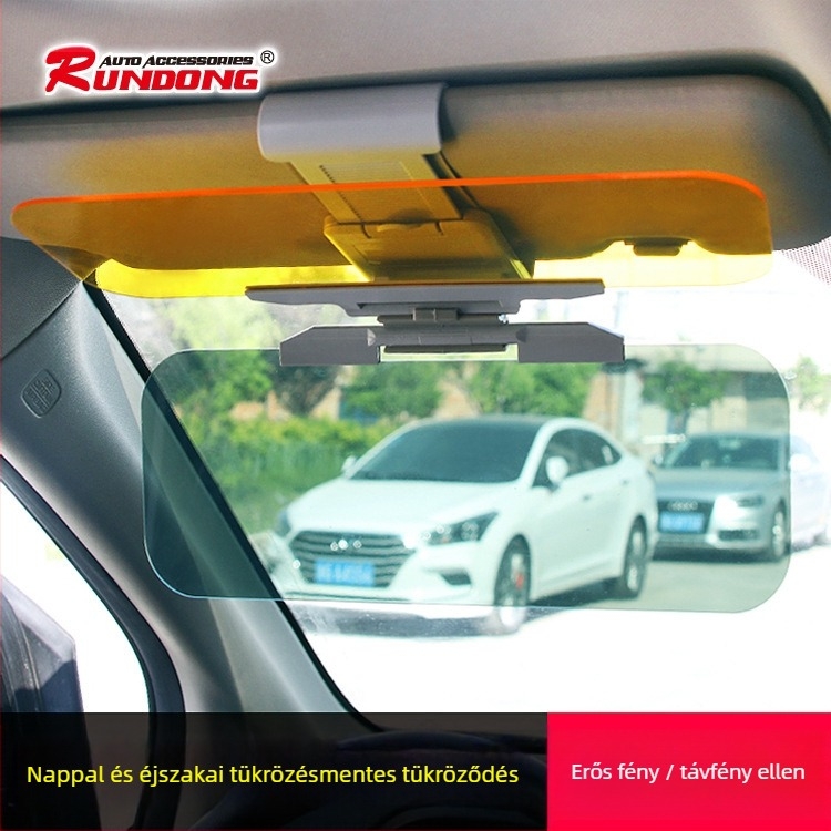 Autóvezetői szemvédő polarizált látás, éjjellátás, tükröződésmentes lencse, nappal-nappal kettős használat, napellenző