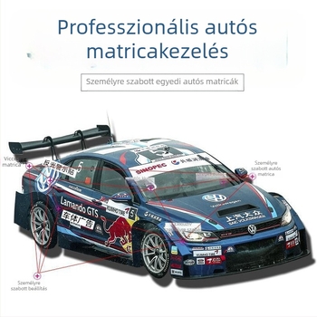 Ragasztó autó matrica – cápa szöveges mintával – Snowwood; polietilén; telepítés: ragasztó típus