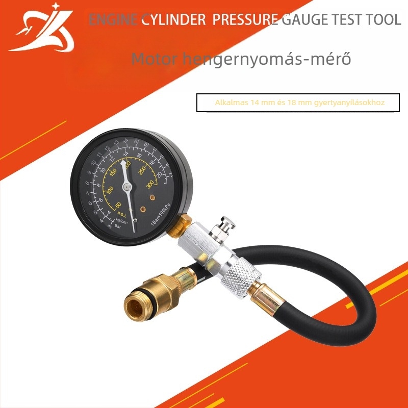 Motorhenger-kompressziós teszter nyomásmérővel — univerzális autójavító eszköz; Márka: Other; Tömeg: 0.3