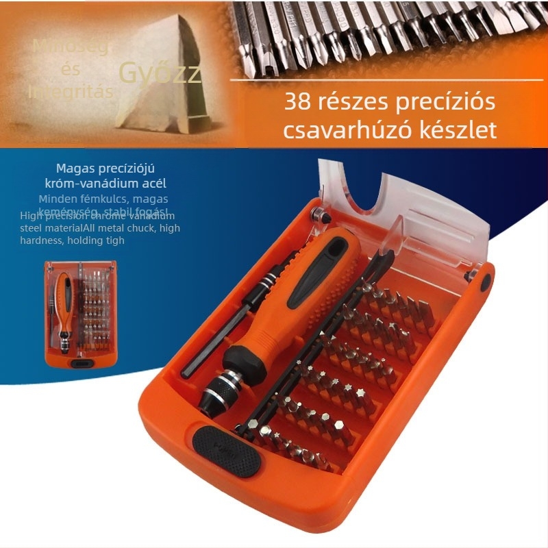 38 részes multifunkciós csavarhúzó készlet elektronikai javításhoz, Apple iPhone és digitális órákhoz