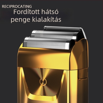 Elektromos borotva és hajvágó készülék, USB-tápellátás, beépített 500–800 mAh akkumulátor, rozsdamentes acél pengék, levehető és mosható penge