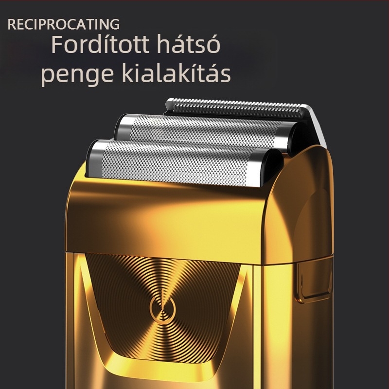 Elektromos borotva és hajvágó készülék, USB-tápellátás, beépített 500–800 mAh akkumulátor, rozsdamentes acél pengék, levehető és mosható penge