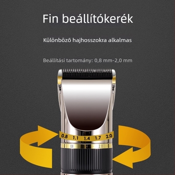 Elektronikus hajvágó kerámia pengével, mosható fej, LCD kijelző, modell 690A, beépített akkumulátor 1200–2000 mAh, üzemidő 1–3 óra
