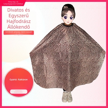 Fodrász köpeny felnőtteknek, leopard mintával, nem tapad a hajhoz, fodrászszalonhoz, textil