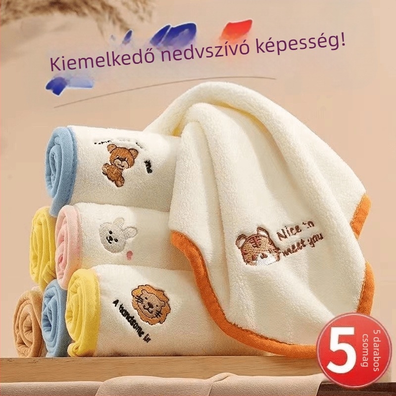 5 darabos gyerek arckendő korall velúr anyagból, Spider-Man rajzfilm dizájn, négyszögletes, 25 g, logó nyomtatás