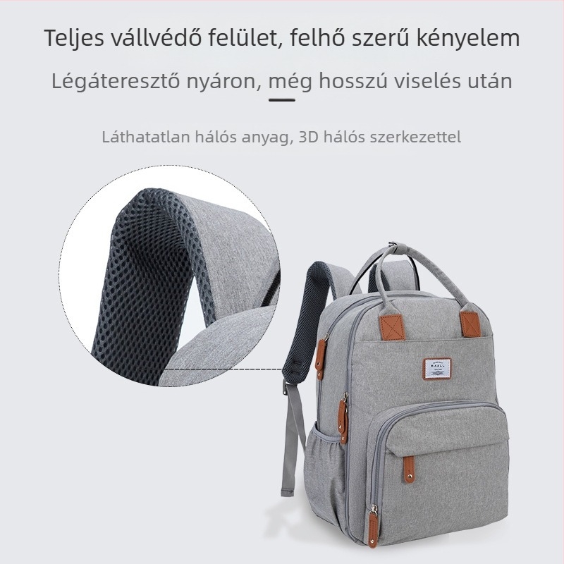 Pelenkás hátizsák anyukáknak – könnyű, nagy kapacitású poliészterből készült, kismama és babás táska, multifunkcionális tároló hátizsák, 2024 tavasz