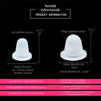 Szilikon U-alakú pigmenttál tetováláshoz, puha és tűbarát, 100 darab