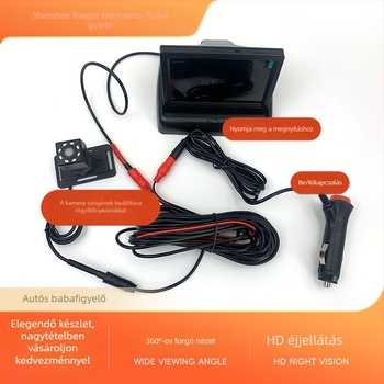 Autós LCD kijelző bébifigyeléshez, Modell TJ4305408, infravörös éjjellátás, felbontás 480x272