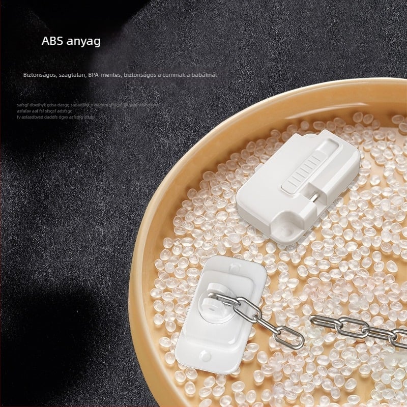 Többcélú biztonsági zár ablakokhoz és ajtókhoz lánccal, ajtóstop, lyukasztás nélküli telepítés, gyermekbiztonság