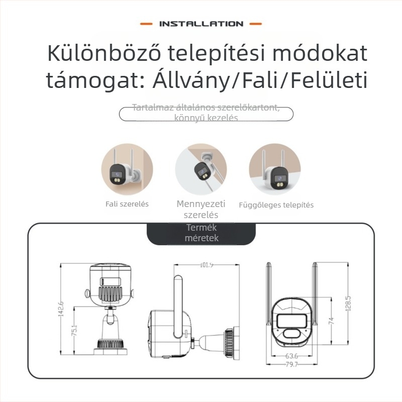 Kültéri vezeték nélküli bullet kamera, 4MP, dual-band, 3.6mm objektív, éjszakai látás