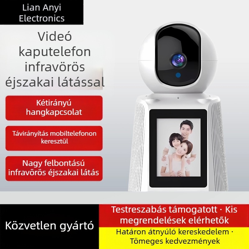 V380 belső Wi-Fi HD kamera egygombos videohívással és távoli mobil megfigyeléssel