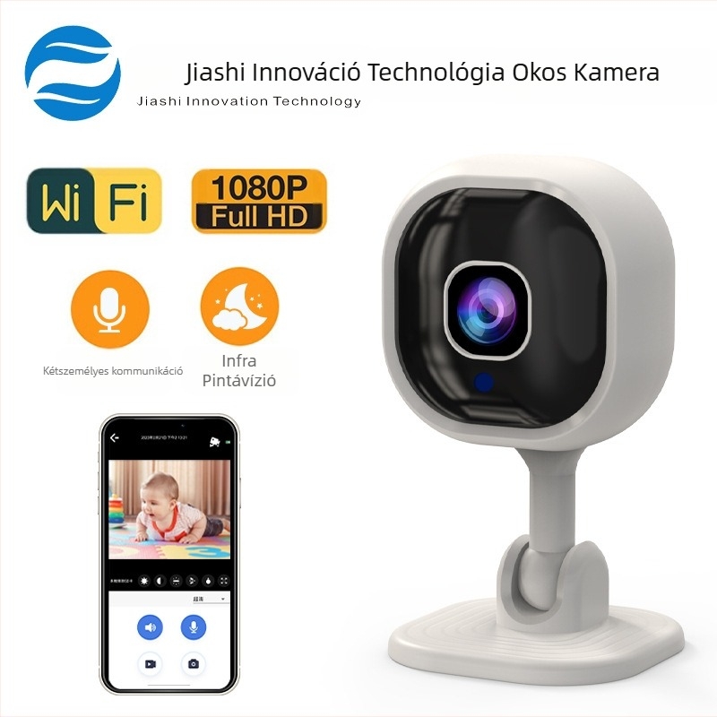 A3 négyzet alakú vezeték nélküli biztonsági kamera - 1080p HD, kétirányú hang, éjjellátás, TF-kártya tárhely