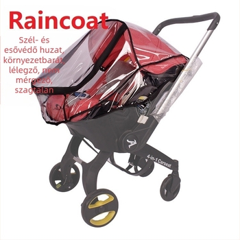 foofoo babakocsi esővédő, multifunkcionális négy az egyben, szélálló, PVC anyag