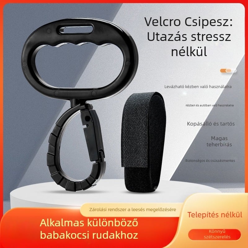 Juxin babakocsi akasztó – univerzális babakocsi kiegészítő Velcro zárással, többfunkciós biztonsági zár