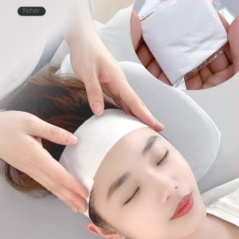 Egyszer használható hajgumi Velcro-vel, koreai stílus, nem szövött anyag, masni