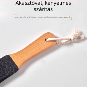 Lábreszelő szilícium-karbid mikrodermabrázióhoz, fa nyél, ovális alak, 600 darabos csomag, a halott bőr eltávolítására