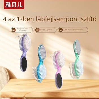 YABEIER Négy az egyben pedikűr eszköz: halott bőr eltávolító kő a lábakra, ovális csiszoló kő, kétoldalas lábmosó kefe (100 darab)