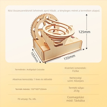 DIY fa elektromos golyóverseny – többfunkciós oktató fizika játék 7–14 éveseknek