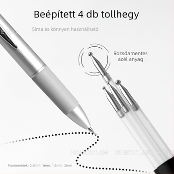 Köröm-művészeti pont toll, 5 az 1-ben, gombnyomásos működés, többfejű pontozó eszköz, műanyag test