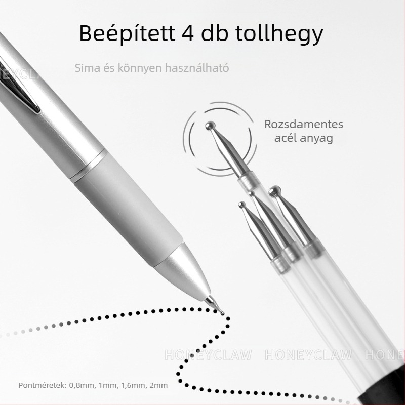 Köröm-művészeti pont toll, 5 az 1-ben, gombnyomásos működés, többfejű pontozó eszköz, műanyag test