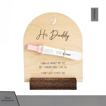 Boxwoodból készült terhességi teszt emlékfa fotókeret – modern minimál stílus