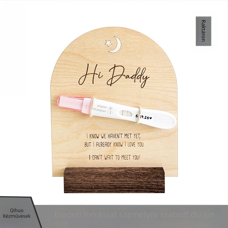 Boxwoodból készült terhességi teszt emlékfa fotókeret – modern minimál stílus