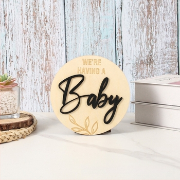 Kör alakú születési jel dísz – boxwoodból készült kézműves medál, modern minimalist stílus (Kód Qh24122)