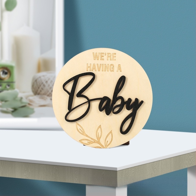 Kör alakú születési jel dísz – boxwoodból készült kézműves medál, modern minimalist stílus (Kód Qh24122)