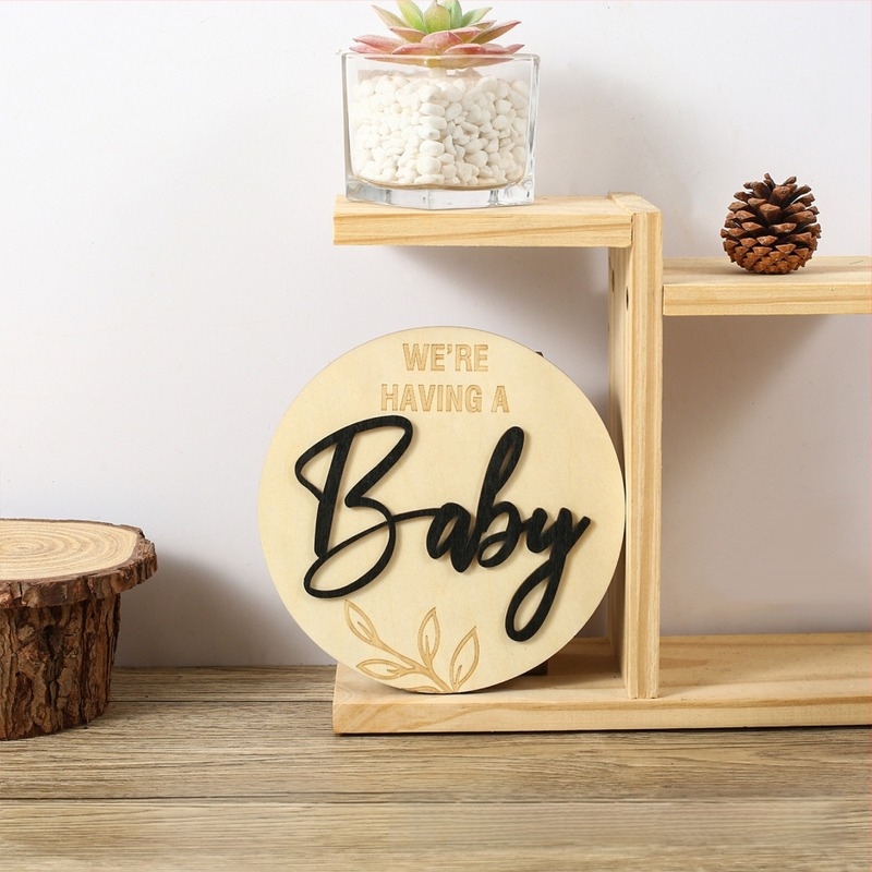 Kör alakú születési jel dísz – boxwoodból készült kézműves medál, modern minimalist stílus (Kód Qh24122)