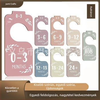 Boxwoodfából készült babamérföldkő medálok, 8 darabos készlet, kétoldalas, modern minimalist stílus