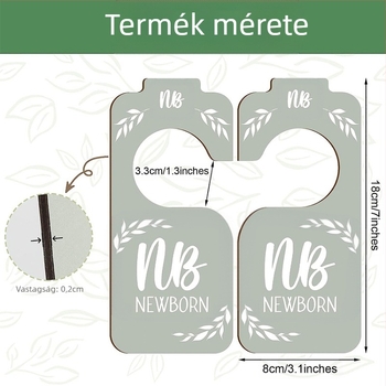 Boxwoodfából készült babamérföldkő medálok, 8 darabos készlet, kétoldalas, modern minimalist stílus