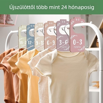 Boxwoodfából készült babamérföldkő medálok, 8 darabos készlet, kétoldalas, modern minimalist stílus