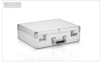 Szerszámos doboz alumíniumötvözet kerettel, ABS felülettel, fekete flanel béléssel, teherbírás 8 kg