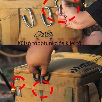 Szabadban használható kempingfelszerelés-tároló táska – multifunkcionális tárolás evőeszközök és edények számára (Márka: Other; Eredet: Zhejiang; Kategória: Outdoor bag)