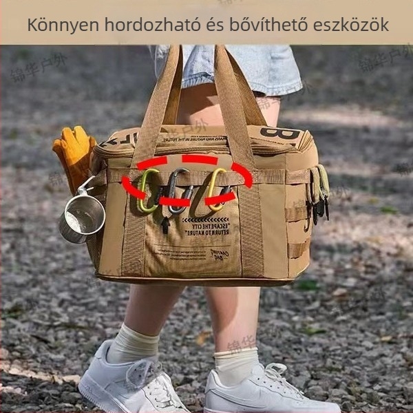 Szabadban használható kempingfelszerelés-tároló táska – multifunkcionális tárolás evőeszközök és edények számára (Márka: Other; Eredet: Zhejiang; Kategória: Outdoor bag)