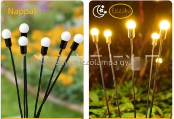Kültéri napeneres LED-füzér rovar-formájú díszítéshez a kerthez – dekoratív LED-füzér, 0.03W LED-enként, ≤36V, napenergia, IP55, gombos/távvezérlés