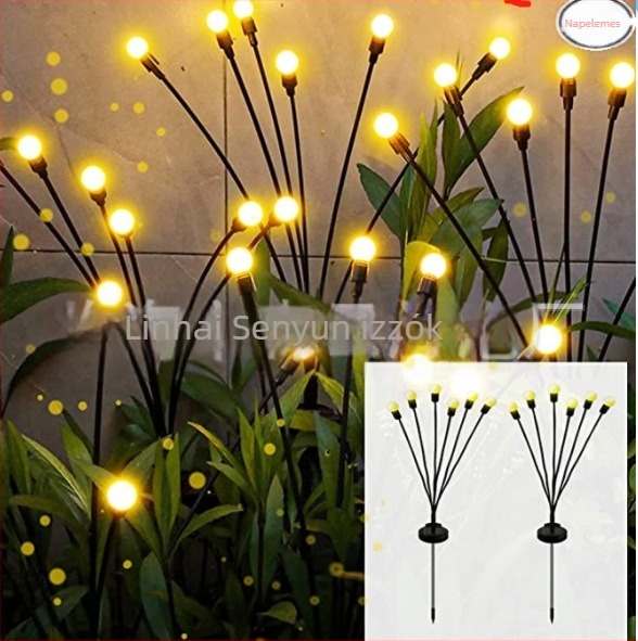 Kültéri napeneres LED-füzér rovar-formájú díszítéshez a kerthez – dekoratív LED-füzér, 0.03W LED-enként, ≤36V, napenergia, IP55, gombos/távvezérlés