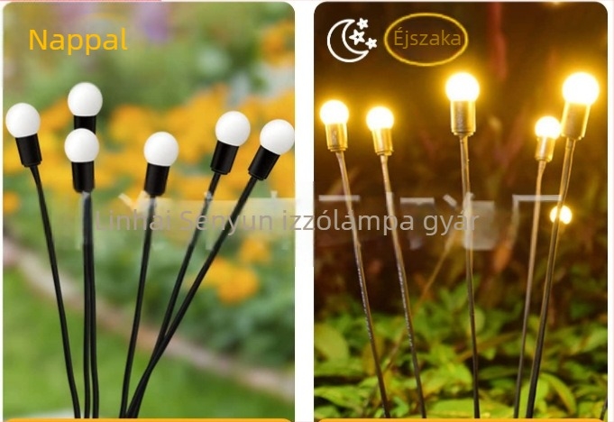 Kültéri napeneres LED-füzér rovar-formájú díszítéshez a kerthez – dekoratív LED-füzér, 0.03W LED-enként, ≤36V, napenergia, IP55, gombos/távvezérlés