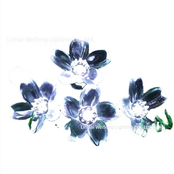 Napelemes őszibarackvirág fényfüzér, 50 LED, modell 2202, PVC ház, 2500–3000 lm, IP55, kültéri dekoráció