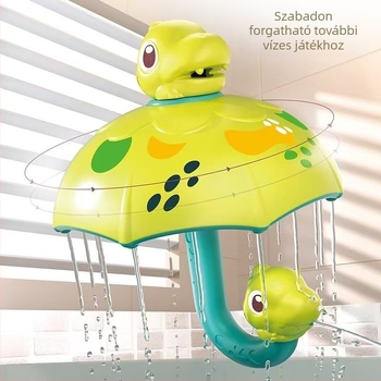 Dinó alakú műanyag fürdőjáték – vízpermet, interaktív fürdőjáték szülő-gyermek részvételével (4–6 év)