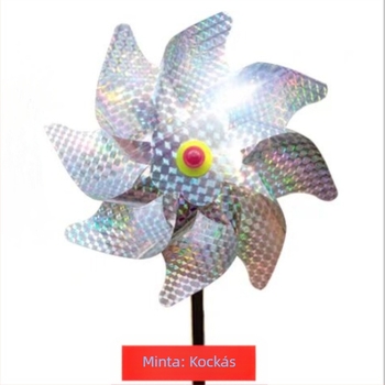 Laser Windmill mezőgazdaság és kertek számára — elektromos kereskedelmi modell; anyag: vastag poliészter PVC PET; elriasztja kisállatokat; alkalmas területek, gyümölcsös, kert, fű, repülőtér.