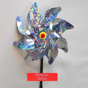 Laser Windmill mezőgazdaság és kertek számára — elektromos kereskedelmi modell; anyag: vastag poliészter PVC PET; elriasztja kisállatokat; alkalmas területek, gyümölcsös, kert, fű, repülőtér.