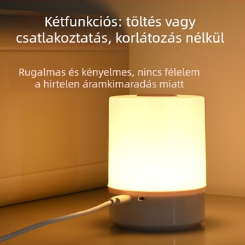 Ágy melletti éjjeli lámpa érintéses kapcsolóval, újratölthető beépített akkumulátor, szemvédő fény, geometriai PP árnyékoló