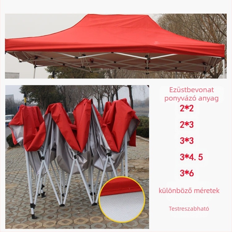 Túrázó sátor esernyővel, négy lábú négyszögletes árnyékoló, négy évszak, egy réteg, vízálló 3000 mm feletti