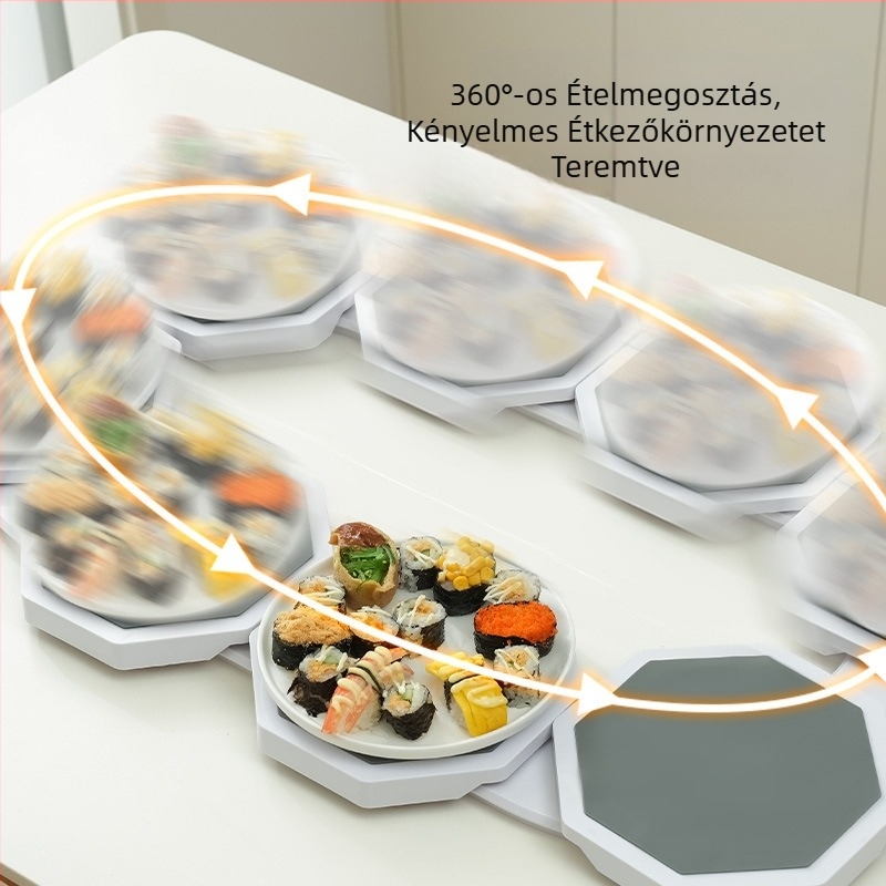 Forgó Lazy Susan étkezőtál — hordozható ABS műanyag, nyomtatott logóval testre szabható, Sorozat 55